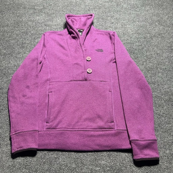 The North Face Sweaters - The North Face Crescent Shawl Collar Fleece Women Size M Purple Pullover Sweater